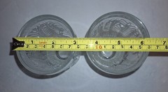Set of Two Vintage Glass Tumblers Embossed Leaf/Feather Pattern Tapered