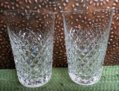 Waterford Crystal Alana Highball Tumbler 5″ Cut Glass Signed Set of 2