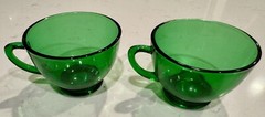 Vintage Anchor Hocking Forest Green Charm 5 oz Glass Tea Cups – Set of 2