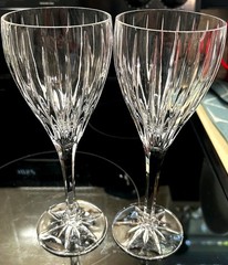 Mikasa Tiara Crystal Wine Glasses With Platinum Rim Set Of 2