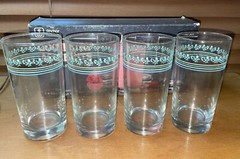 Anchor Hocking 4 Drinking Glasses Amity Pattern 3100/307 Vintage w/box