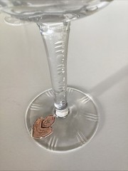Czech Bohemian Lead Crystal Stemmed Wine Glasses Hand Cut Polished 6” Set of 4
