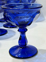 16 Imperial Old Williamsburg Sherbet/Champagne Glasses Blue 5″x3 7/8″