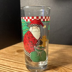DEBBIE MUMM WOODLAND SANTA TUMBLER Drinking Glass Christmas 16 OZ