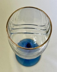 Vintage Libbey Cobalt Blue Stem Wine Glasses Swag Drape Gold Rim – Set of 3