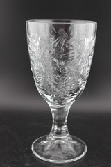 Princess House Fantasia Wine Glasses Fine Crystal Water Goblets Set of 4