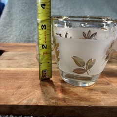 Set of 5 Vintage MCM Libbey Gold Leaf Glasses 1960