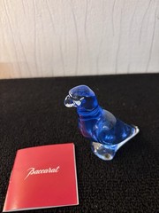 Sky Blue Parrots In Baccarat Crystal