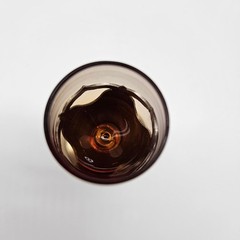Vtg Farber Bros Krome Kraft Art Deco Amber Glass Cordial With Stem