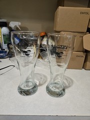 2 – Arnolds Lobster & Clam Bar Restaurant Tall Pilsner Beer Glass Cape Cod