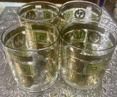 Georges Briard 22K Gold Lo-Ball Glassware Barware 1960s Mid Century – Signed – 4