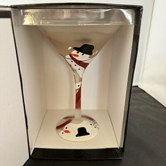 Lolita NIB The Candle Collection Martini Glass Frosty’s Going Down Snowman