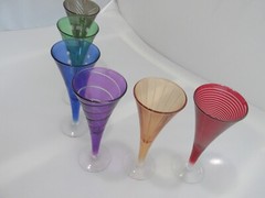 Mikasa Cheers Mix Cordial Liqueur 2 Oz Glass Set 6 Multi Color Green Red Blue