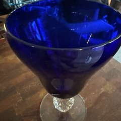 Vintage Morgantown Water Goblet Golf Ball Ritz Cobalt Blue 6 5/8″ Tall _ 12oz.