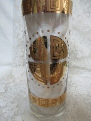MCM Bar Ware Gold Pitcher Cocktail Mixer Pinched Pour Vintage -9.5″ Tall