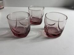 Set of 3 Vintage Libbey Imperial Plum Old Fashioned Rocks Glasses 4A