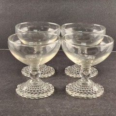 Anchor Hocking Bubble Champagne Sherbet Clear Glass Candle Float Vintage Wedding