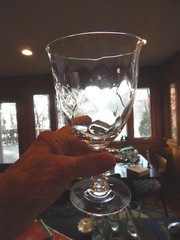 VNTG HEISEY Waverly Crystal Wine WONDERFUL CHRISTMAS TABLE SETTING