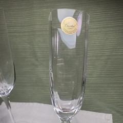 (4) Cristal France LONG CHAMP Lead Crystal Champagne Flutes Glasses
