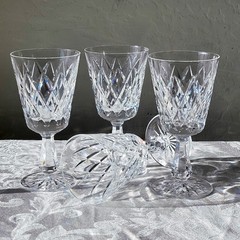 Set Of 4 Waterford Crystal Kinsale Water Goblets Glasses 6 3/4″ T Ireland READ