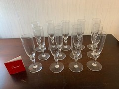 Set Of 16 Baccarat Normandie Crystal Champagne Flutes