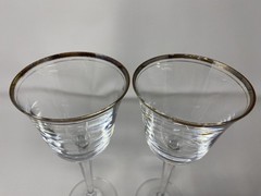 Mikasa Wheaton Gold Trim Water/Wine Goblets, 8.25″, Set of 2 Elegant Luxury