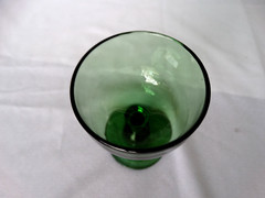 Colony Glass Green Blown 4 1/4 » Liquor Cocktail Ball Stem COL13 Very Good Cond.