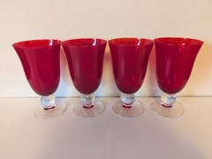 Lenox Holiday Gems Ruby Red 4 All Purpose Wine Glass Goblet Crystal 16 oz 7″