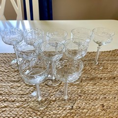 VTG Libbey Rock Sharpe Liquor Glass Stem Crystal Set of 10 Burleigh Pattern