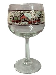 Johnson Bros The FRIENDLY VILLAGE 6 1/2″ Glass Goblet Wine Water 12 Oz Vintage