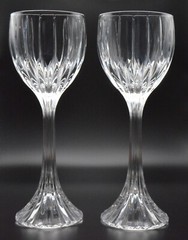 Set of 2 Mikasa Park Lane Crystal Hock Wine Glasses – 8 1/4″ H, 3″ W