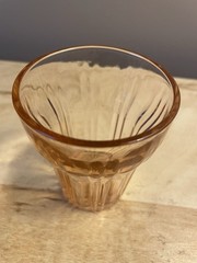 Set of 4 Vintage Anchor Hocking Depression Glass pink cordial/juice glasses