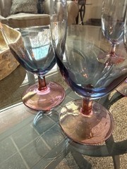Vintage Wine Glasses’ Rainbow Blue Pink ‘ 4