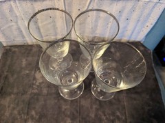 Vintage Cristal D’Arques-Durand Parisienne Wine Glasses With platinum rim