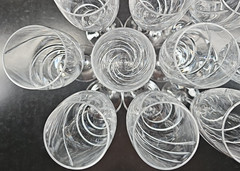 (10) Cristal D’Arques Junon Fluted Champagne Set Crystal Cut Clear Stemware Lot