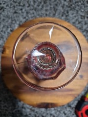 Vintage MCM Tiffin Kings Thumbprint Crown Ruby Red Glass+ Clear Cordial -1 Piece