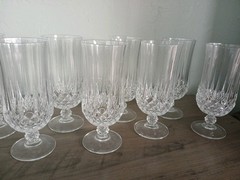 Cristal D’Arques Durand Longchamp Crystal Water Ice Tea Goblet Glasses Set Of 8