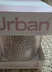 Set of 4 Pink Textured Urban Rock Glasses 13.2oz Bar / Kitchen