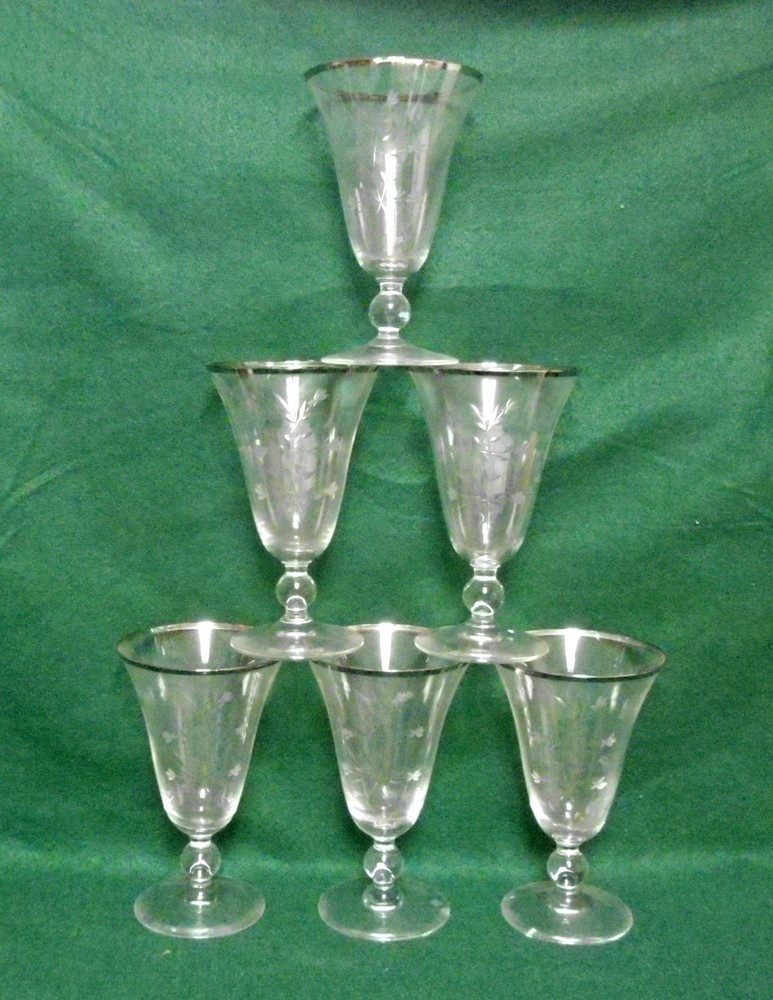 Reizart (For Lenox) KINGSLEY 6-1/8″ Water Goblets SOLD IN SET OF SIX
