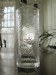 LIBBEY Glass CALDERA Tumbler 6 3/8” Pinched Sides Textured