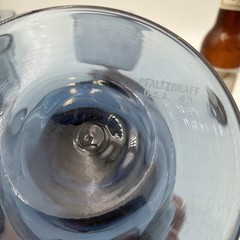 2- Pfaltzgraff Yorktowne Blue Etched Water Wine Goblets Retired Signed USA J2