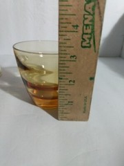 6 Vintage MCM Hazel Atlas WATERFALL Amber Vintage Cordial Juice Glasses Bee Hive