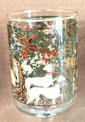 Vtg Mcm CERA Enchanted Forest Hunt of the Unicorn 3 Glasses Stemware Gold MINT