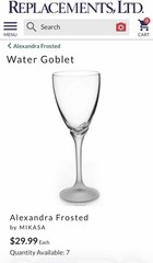 Mikasa ALEXANDRA FROSTED STEM WINE GLASS 8.5” TALL EUC Set Of 2