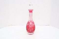 Vintage Nachtmann Traube – Cranberry Cut to Clear Decanter – Beautiful! 12.5″