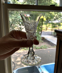 ELMIRA #17 AMERICAN BRILLIANT CUT GLASS SHERRY GLASSES (8) C.1903-1905