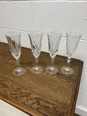 Lead Crystal Flutes Galleria by Cristal d’Arques France 24% Lead Set of 4 In Box