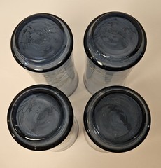 Vintage Libbey Bolero Dusky Blue Dragonfly & Wheat Glass Tumblers / Set of 12