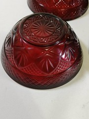 ANTIQUE RUBYRED BY CRISTAL D’ ARQUES/DURAND FRANCE GLASS, SET OF 4 SALAD BOWLS