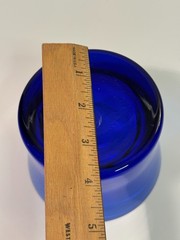 Gorgeous Designs Brand Art Glass 3.5 Inch Cobalt Blue Glass Candle Holder Round